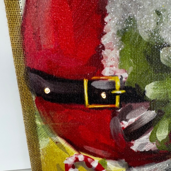Collectible/Rare Pier 1 Imports Santa Candy Canes Lighted Glitter Canvas - Picture 5 of 12